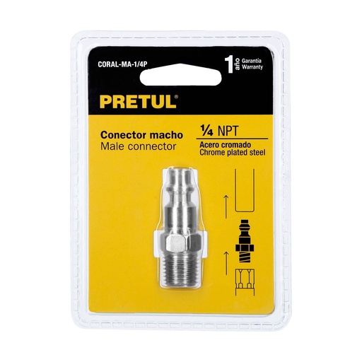 [27023] CONECTOR CUERDA 1/4, MACHO, 27023 PRETUL