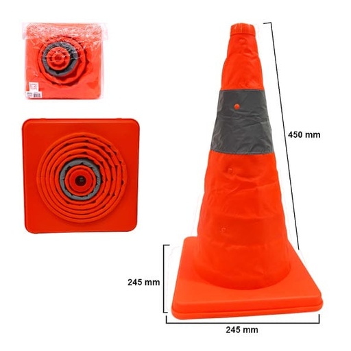 [CP016] CONO DE TRANSITO RETRACTIL 245X245X450MM CP016