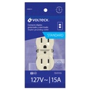 [46102] CONTACTO DOBLE CON TOMA DE CORRIENTE STANDAR MARFIL 46102 VOLTECK