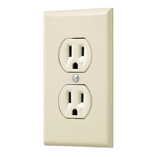 [48488] CONTACTO DOBLE POLARIZADO CON PLACA, MARFIL 48488 VOLTECK