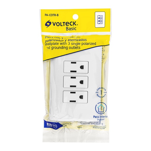 [25082] CONTACTO TRIPLE CON PLACA 25082 VOLTECK