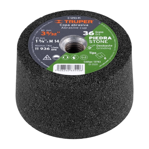 [13783] COPA DESBASTE 3-5/32", MM GRADO 36 PARA PIEDRA 13783 TRUPER