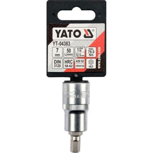 [YT-04383] COPA HEXAGONAL CORTA 07MM 1/2" 6PT YT-04383 YATO