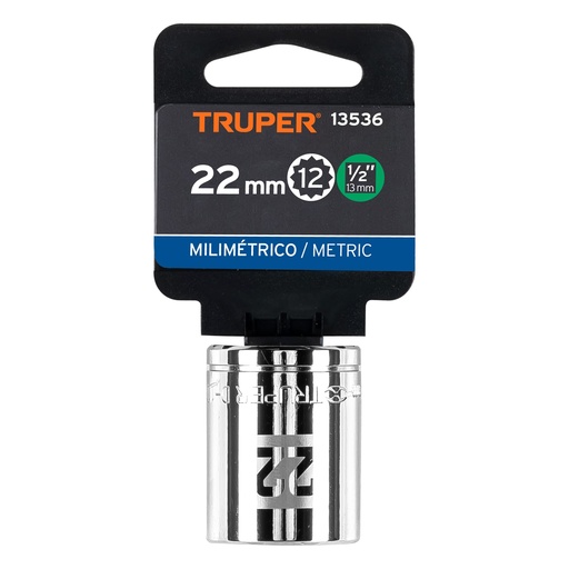 [13536] COPA MILIMETRICA 1/2" 22MM 13536 TRUPER