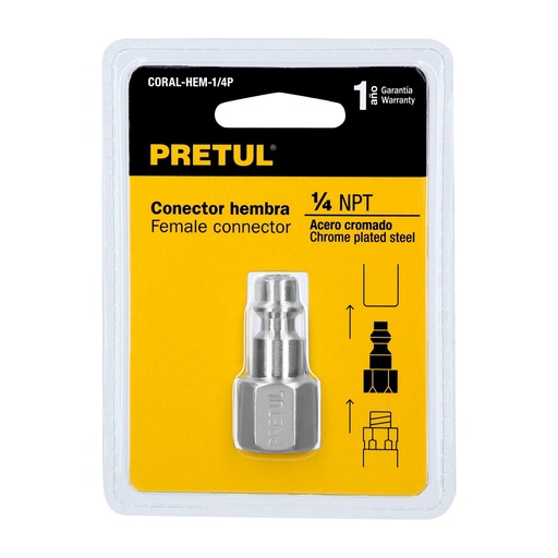 [27022] COPLE ACERO 1/4NPT HEMBRA 27022 PRETUL
