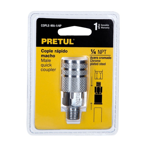 [27029] COPLE ACERO, CUERDA 1/4NPT MACHO 27029 PRETUL