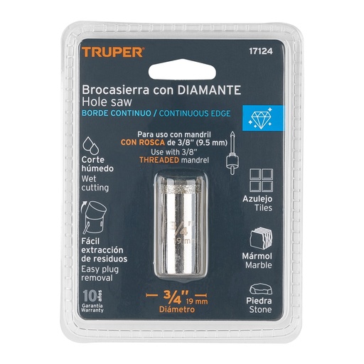 [17124] CORTACIRCULOS DIAMANTE 3/4"" P/AZULEJO 17124 TRUPER