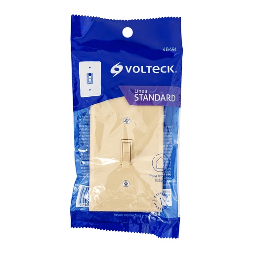 [48491] APAGADOR SENCILLO CON PLACA, MARFIL 48491 VOLTECK