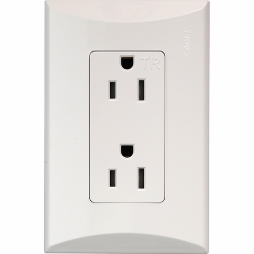 [AR035] ARMADURA DOBLE 2P+T 15A 125V BLANCO PLATA 'EAGLE' 1009A-W