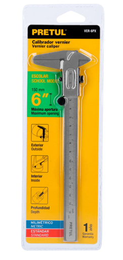 [21455] VERNIER PRETUL METALICO 6" 21455 PRETUL