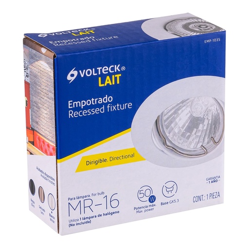 [46615] BASE P/OJO DE BUEY MOD 220 EMP. BLANCO 46615 VOLTECK