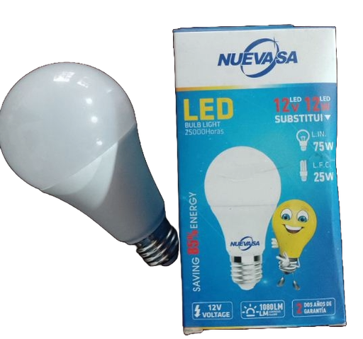 [BOMV1212] BOMBILLO LED 12 VOLTIOS 12W 6500K E27 BOMV1212 NUEVASA