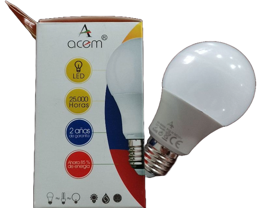 [827306] BOMBILLO LED 12 VOLTIOS 9W 6500K ACEM