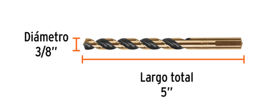 [11150] BROCA HSS 5% COBALTO DE 3/8 (MULTIPLO:5) TRUGOLD PARA METAL 11150 TRUPER