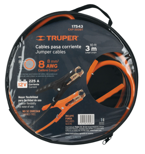 [17543] CABLES PASACORRIENTE 3M CALIBRE 8 17543 TRUPER