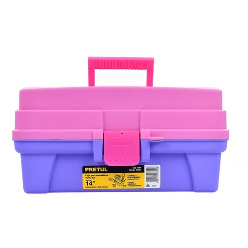 [25052] CAJA COSMETIQUERA 14" ROSA/MORADO 25052 PRETUL