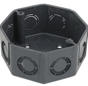 [11534.] CAJA OCTAGONAL PLASTICA 4" X 1/2 X 3/4 GRIS