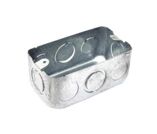 [14647.] CAJA RECTANGULAR 1/2" X 3/4" GRIS METAL ALUMINIO