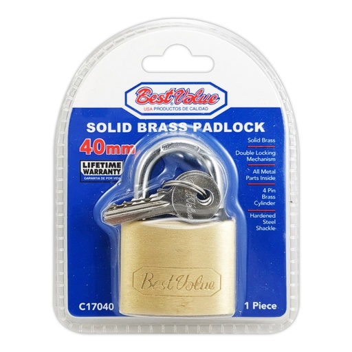 [C17040] CANDADO BRONCE 40MM ARCO NORMAL C17040 BEST VALUE