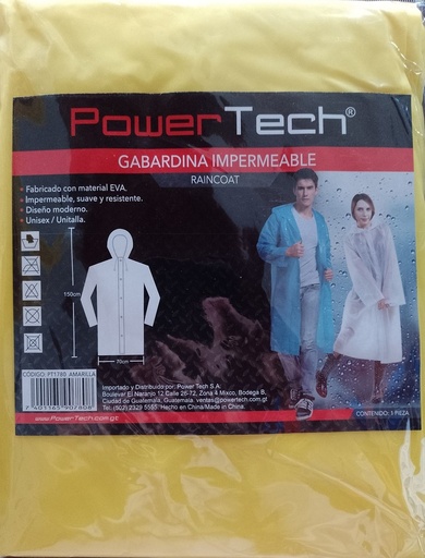 [PT1780] CAPA IMPERMEABLE AMARILLA PT1780 POWERTECH