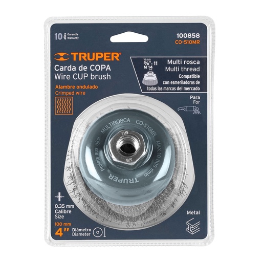 [100858] CARDA DE COPA LISA DE 4" MULTIROSCA 100858 TRUPER