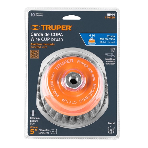 [11544] CARDA DE COPA TRENZADA 5" M14 11544 TRUPER