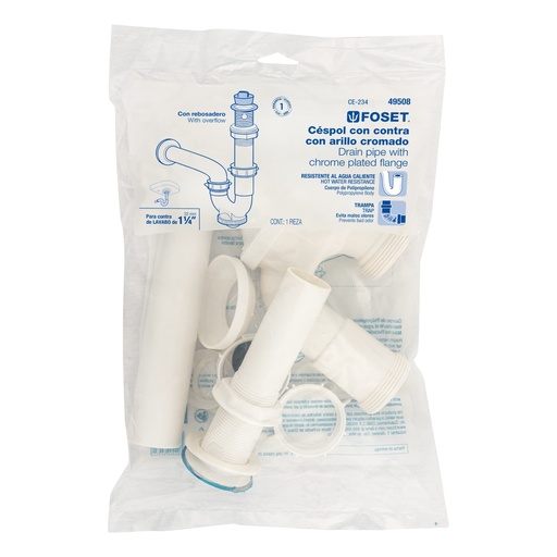 [49508] CESPOL PVC, CON ARO CROMADO, PARA LAVABO 49508 FOSET