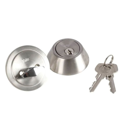 [L301-US32D] CHAPA CERROJO LLAVE/MARIPOSA INOX CROMO SATIN L301-US32D