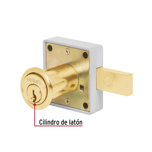 [43567] CHAPA PARA MUEBLE LATON BRILANTE MODELO 25 43567 HERMEX