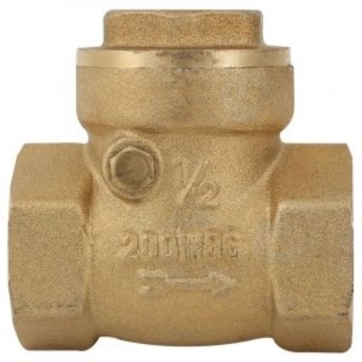 [X36-116] CHEQUE HORIZONTAL DE BRONCE TIPO PESADO 200WOG DE 1/2 KUVAL