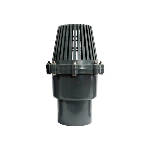 [8649.] CHEQUE VERTICAL (PICHACHA) PVC CON REJILLA DE 1" NEGRO LISO