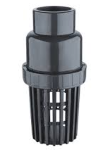 [8635.] CHEQUE VERTICAL (PICHACHA) PVC CON REJILLA DE 4" GRIS