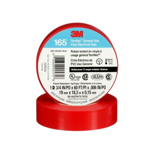 [CIN40] CINTA #165 3/4X60 GRANDE ROJA 3M TEMPLEX