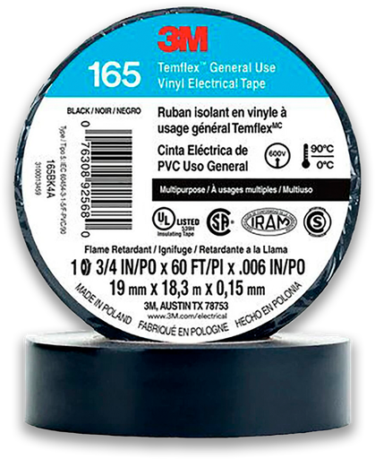 [1711-165-30] CINTA AISLANTE NEGRA #1711 3/4" X 30' 165-30 TEMPLEX