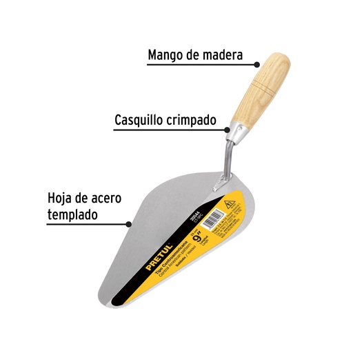 [20544] CUCHARA ALBAÑIL 9" CENTROAMERICANA 20544 PRETUL