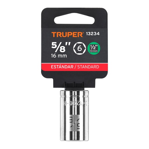 [13234] DADO 5/8" 6 PUNTAS CUADRO 1/2" 13234 TRUPER