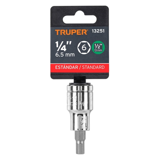 [13251] DADO CUADRO R1/2 PUNTA HEXAGONAL 1/4 13251 TRUPER
