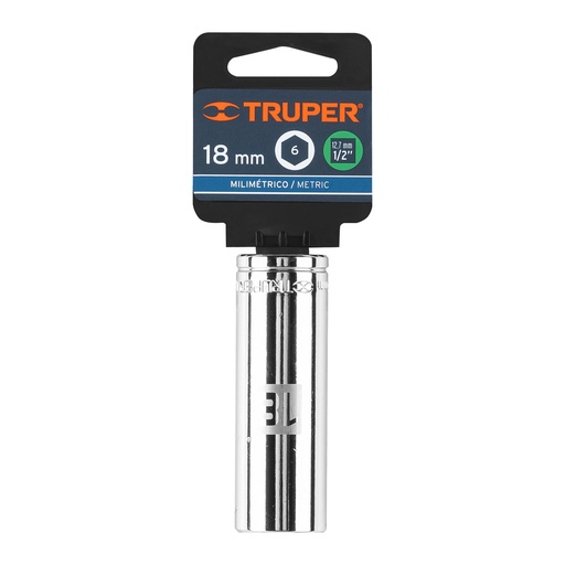 [13358] DADO LARGO CUADRO 1/2 HEX METRICO 18MM 13358 TRUPER