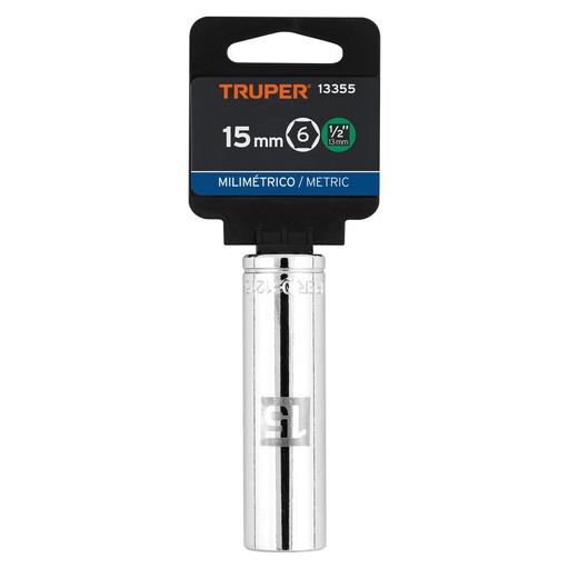 [13355] DADO LARGO CUADRO 1/2 HEXAGONAL 15 MM 13355 TRUPER