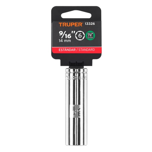 [13326] DADO LARGO CUADRO 1/2 HEXAGONAL 9/16 13326 TRUPER