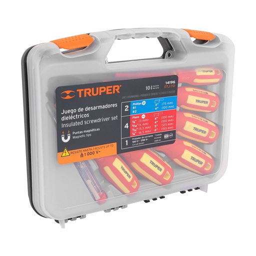 [14196] DESARMADORES DIELÉCTRICOS Y PROBADOR 6PZ 14196 TRUPER