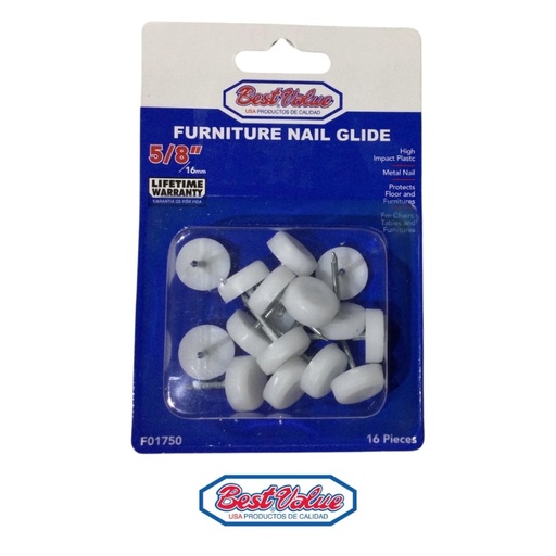 [F01750] DESLIZADORES PARA MUEBLES BV 5/8" 16PZ F01750