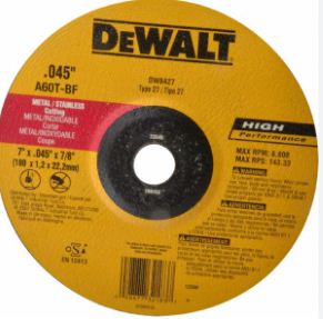 [DW8427] DISCO CORTE INOX 7 X 0.45 X 7/8 DW8427 DEWALT