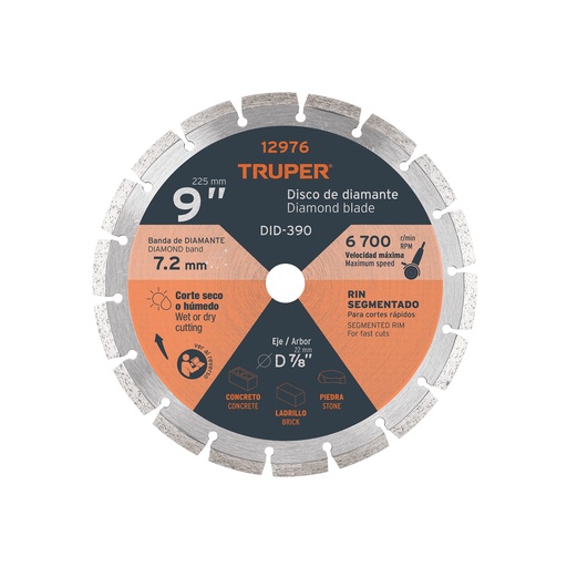 [12976] DISCO DE DIAMANTE RIN SEGMENTADO 9" 12976 TRUPER