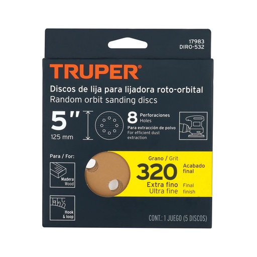 [17983] DISCO DE LIJA 5" GRANO 320 17983 TRUPER