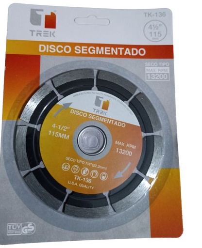 [TK-136] DISCO DIAMANTADO SEGMENTADO 4 1/2" PT-2167 BRICKEL