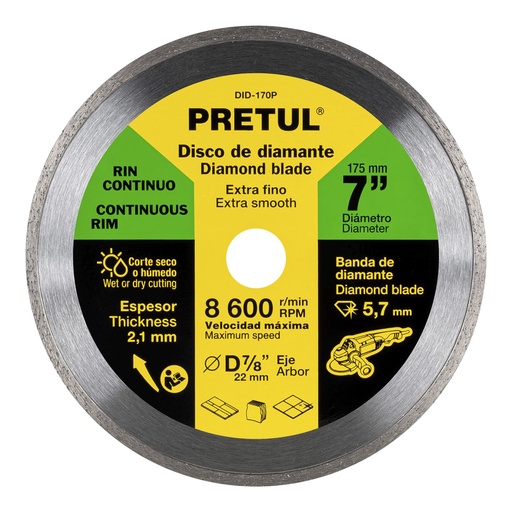 [21000] DISCO DIAMANTE CONTINUO 7" 21000 PRETUL