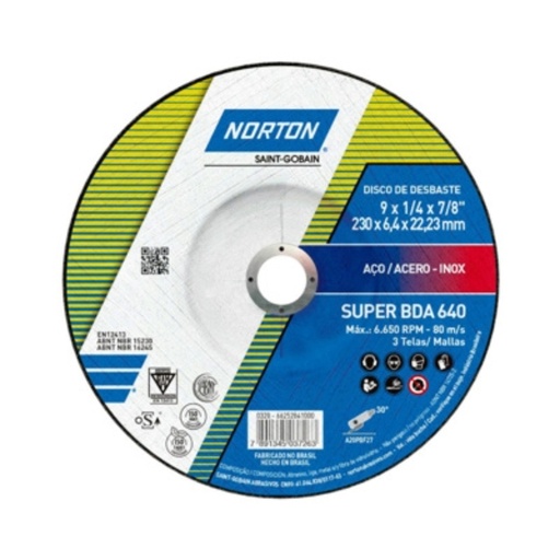 [BDA640] DISCO PARA PULIR AZUL SUPER BDA640 DE 9" NORTON