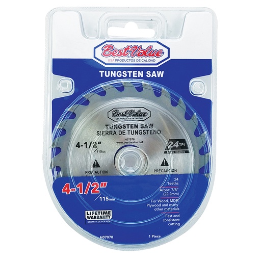 [H07078] DISCO PARA SIERRA 4-1/2" 24 DIENTES H07078 BEST VALUE