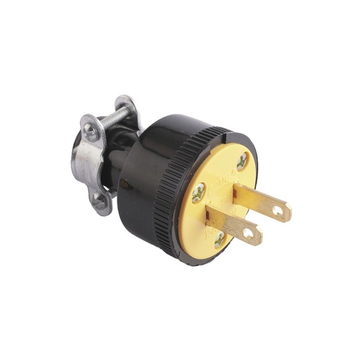 [1723BK] ESPIGA DE HULE 15A 125V C/ABRAZADERA 1723BK EAGLE